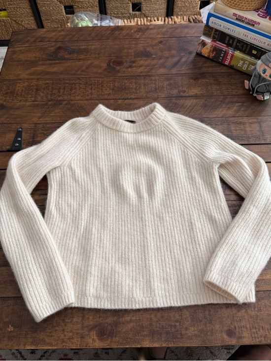 Quince Sweaters - Sz XXS Quince Cream Ribbed 100% Cashmere Crewneck Sweater